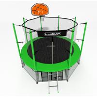 Батут с баскетбольным кольцом I-JUMP BASKET 12ft зеленый